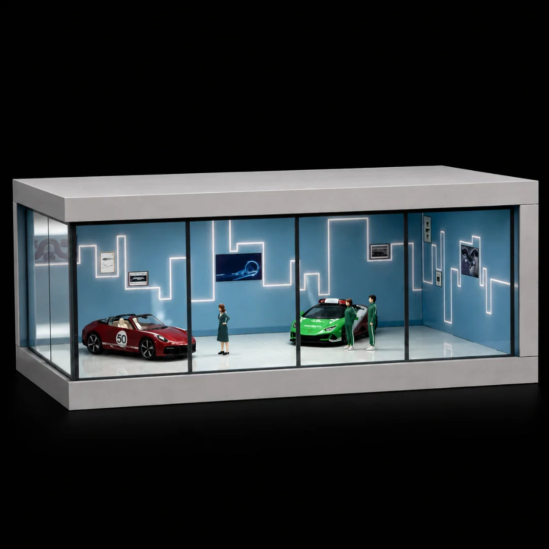 10 pcs - 1:64 Scale Luxury Car Showroom Diorama